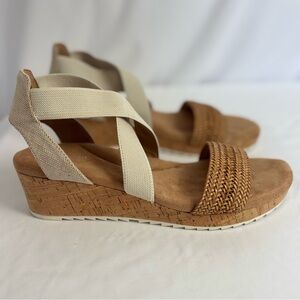 Easy Spirit Womens LORENA Brown Casual Sandals Sz‎ 9.5 Comfort Wedge